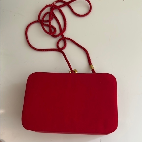 Vintage Handbags - Vintage Red Clutch Wristlet
